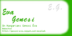 eva gencsi business card
