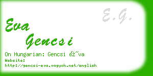 eva gencsi business card